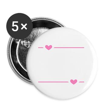 Line Heart Stroke Ornament - Buttons small 1''/25 mm (5-pack) - white - Front