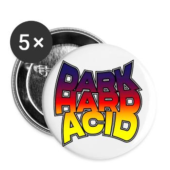 Acid Techno Dark Hard Acid Techno 303 Basslines - Buttons small 1''/25 mm (5-pack) - white - Front