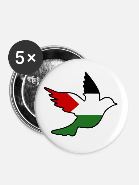 Palestina - Buttons klein 25 mm (5er Pack) - Weiß