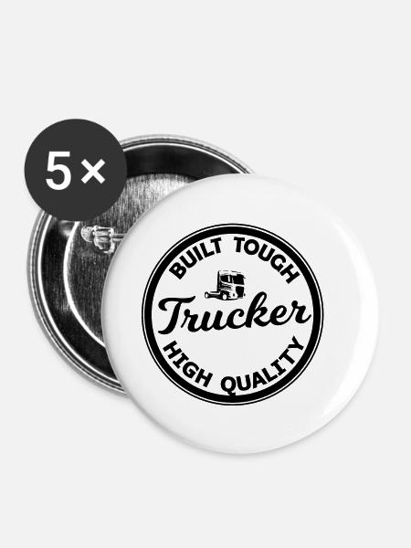 Quality Trucker - Buttons klein 25 mm (5er Pack) - Weiß