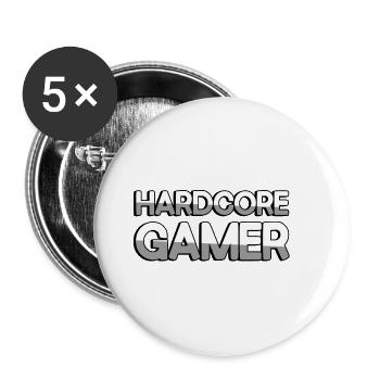 HARDCORE GAMER - Gaming - Buttons small 1''/25 mm (5-pack) - white - Front