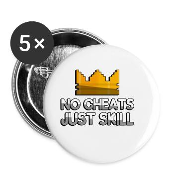 PAS DE TRICHE JUSTE SKILL + King Crown - Jeux - Lot de 5 petits badges (25 mm) - blanc - Devant