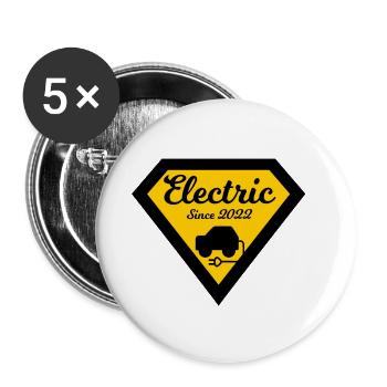 Electric vehicles - Buttons small 1''/25 mm (5-pack) - white - Front