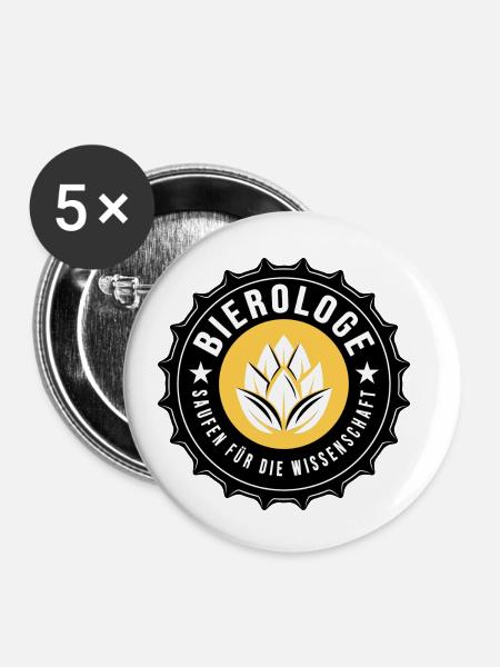 bier biergarten trinkspruch bierologe - Buttons klein 25 mm (5er Pack) - Weiß