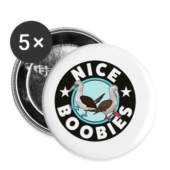 Süßer Tölpelvogel Schöne Tölpel Galapagos - Buttons klein 25 mm (5er Pack) - Weiß - Vorne