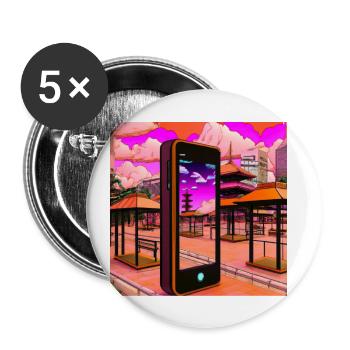 Gamer - Buttons klein 25 mm (5er Pack) - Weiß - Vorne