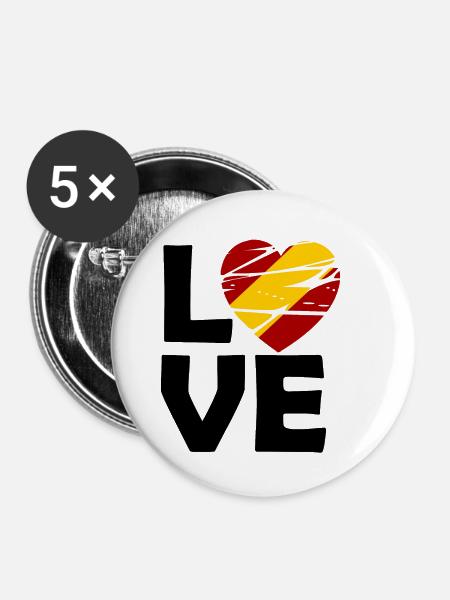 Spanische Liebe - Buttons klein 25 mm (5er Pack) - Weiß