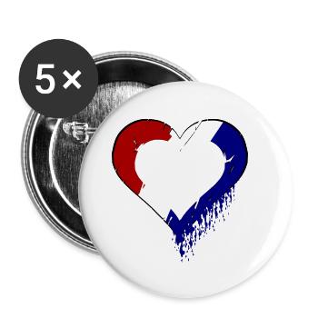 Amour hollandais - Lot de 5 petits badges (25 mm) - blanc - Devant