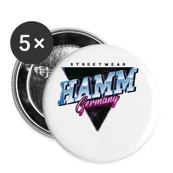 Hamm Germany City Skyline Vintage Retro - Buttons small 1''/25 mm (5-pack) - white - Front