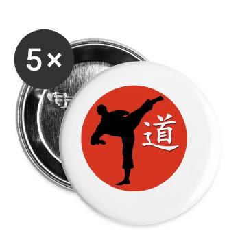 Kungfukämper et l’écriture signe dao - Lot de 5 petits badges (25 mm) - blanc - Devant