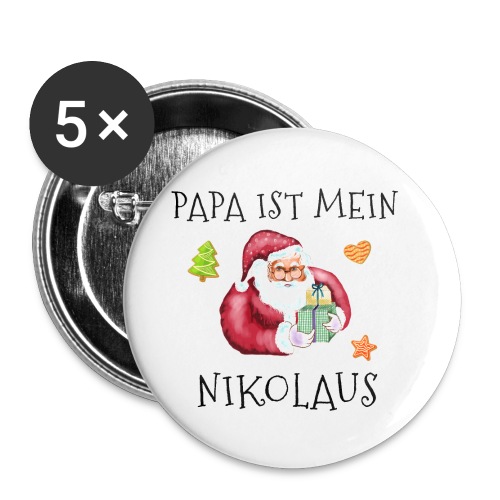 Papa ist mein Nikolaus Fröhliche Weihnachten - Buttons klein 25 mm (5er Pack)