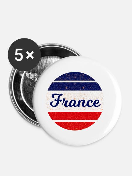 Die Franzosen - Buttons klein 25 mm (5er Pack) - Weiß
