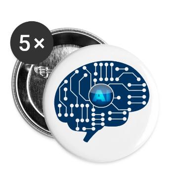 Artificial intelligence - Buttons small 1''/25 mm (5-pack) - white - Front