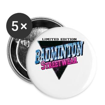 Badminton Badminton Sport Player Vintage Rétro - Lot de 5 petits badges (25 mm) - blanc - Devant