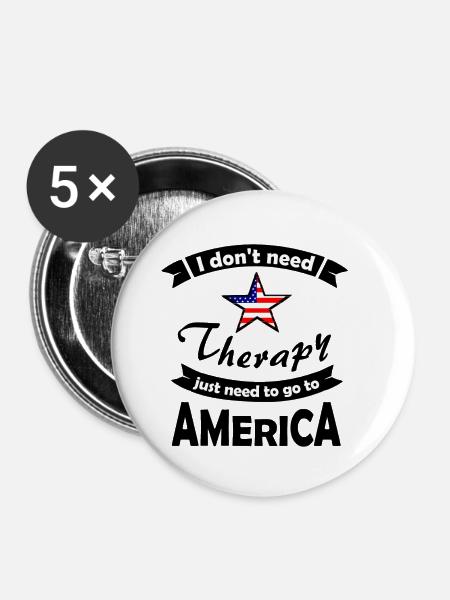 Fahrt nach Amerika - Buttons klein 25 mm (5er Pack) - Weiß