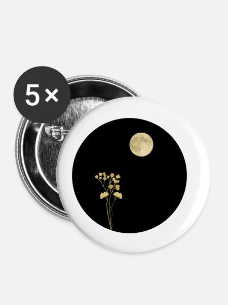 Full Moon - Buttons klein 25 mm (5er Pack) - Weiß