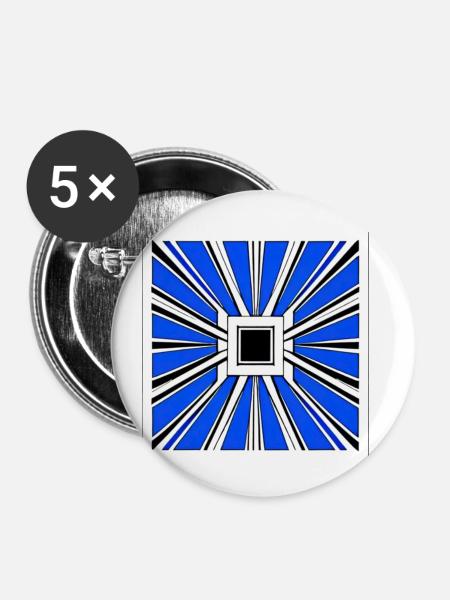 abstract geometry - Buttons klein 25 mm (5er Pack) - Weiß