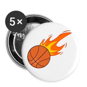 Joueurs de basket-ball - Lot de 5 petits badges (25 mm) - blanc - Devant