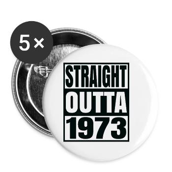 Directement à partir de l’année 1973 - Lot de 5 petits badges (25 mm) - blanc - Devant