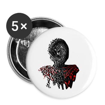 Spiral-Monster - Buttons klein 25 mm (5er Pack) - Weiß - Vorne