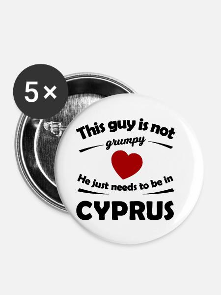 Urlaub in Zypern - Buttons klein 25 mm (5er Pack) - Weiß