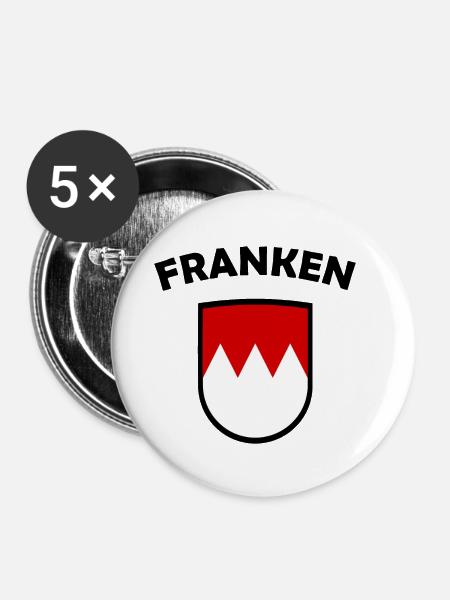 Die Franken aus Süddeutschland - Buttons klein 25 mm (5er Pack) - Weiß