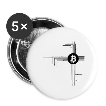 Pièces et lignes - Lot de 5 petits badges (25 mm) - blanc - Devant
