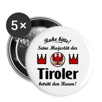 Der Tiroler König - Buttons klein 25 mm (5er Pack) - Weiß - Vorne