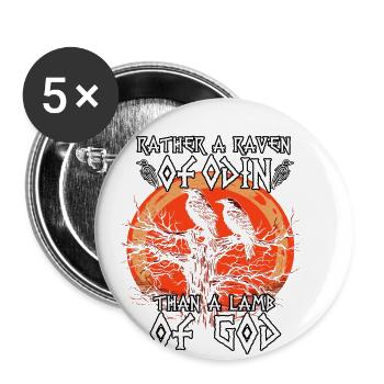 Grimnir T-shirt Raven God | Hugin et Munin - Lot de 5 petits badges (25 mm) - blanc - Devant