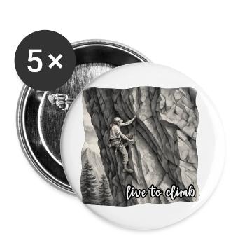 Escalade / Paroi rocheuse / Montagne / Montagne / Plein air / Courage - Lot de 5 petits badges (25 mm) - blanc - Devant