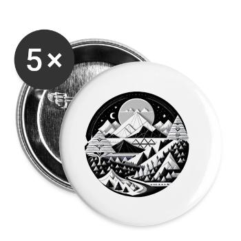 The Mountains 01 - Buttons small 1''/25 mm (5-pack) - white - Front