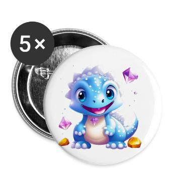 Crystal Dragon 02 - Buttons small 1''/25 mm (5-pack) - white - Front