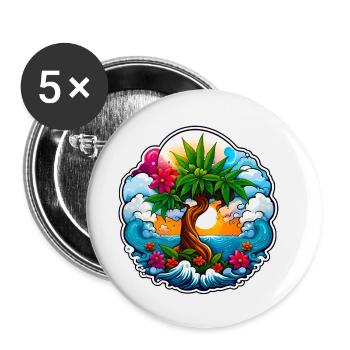 High waves 02 - Buttons small 1''/25 mm (5-pack) - white - Front