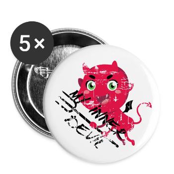 my inner devil mein innerer Teufel - Buttons klein 25 mm (5er Pack) - Weiß - Vorne