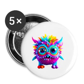 Kleines Monster - Buttons klein 25 mm (5er Pack) - Weiß - Vorne