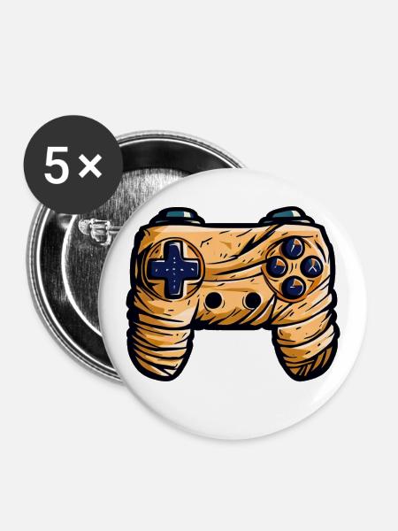 Gamer Controller Joystick Mumie - Buttons klein 25 mm (5er Pack) - Weiß