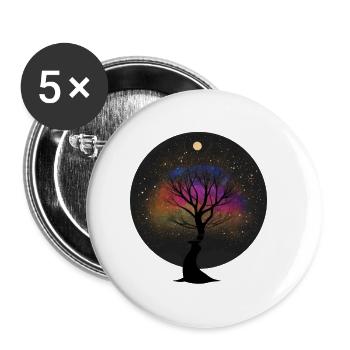 Arbre dans l’univers - Lot de 5 petits badges (25 mm) - blanc - Devant