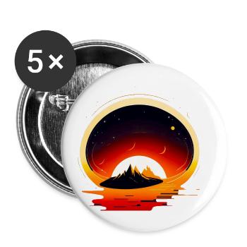 Space View / Mars - Buttons small 1''/25 mm (5-pack) - white - Front