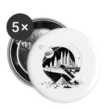 Space City 06 - Buttons small 1''/25 mm (5-pack) - white - Front