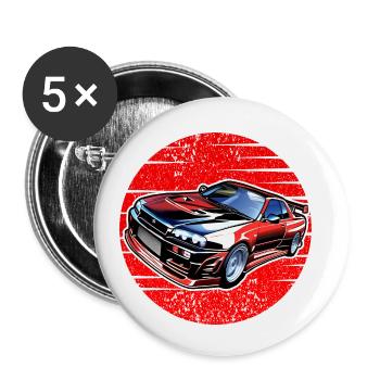 Jdm / Tuning / Turbolader / Felgen / Chiptuning - Buttons klein 25 mm (5er Pack) - Weiß - Vorne