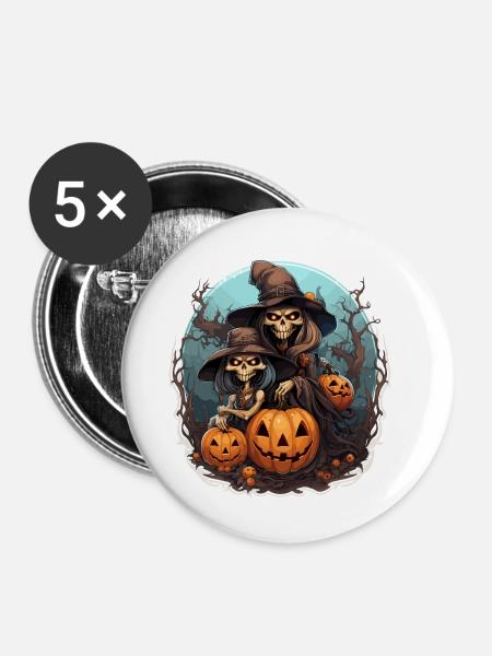 witch 10 - Buttons klein 25 mm (5er Pack) - Weiß