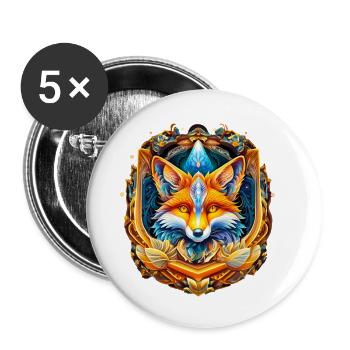 Mystifying Fox - Buttons klein 25 mm (5er Pack) - Weiß - Vorne