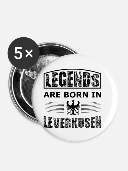 Die Leverkusener Legenden kommen - Buttons klein 25 mm (5er Pack) - Weiß