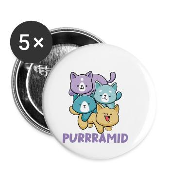 Lustiges Katzenliebhaber Motiv Katzenbesitzer - Buttons klein 25 mm (5er Pack) - Weiß - Vorne
