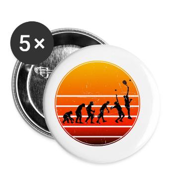 Paddle Tennis Hommes Sports de raquette Femmes - Lot de 5 petits badges (25 mm) - blanc - Devant