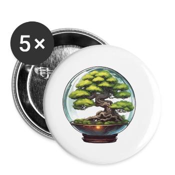 Bonsai in Glass / Botany / Biotope / Terrarium - Buttons small 1''/25 mm (5-pack) - white - Front