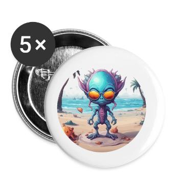 Alien / Außerirdisch / Ufo / Area 51 / All / Mars - Buttons small 1''/25 mm (5-pack) - white - Front