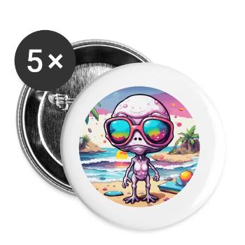 Alien / Außerirdisch / Ufo / Area 51 / All / Mars - Buttons small 1''/25 mm (5-pack) - white - Front