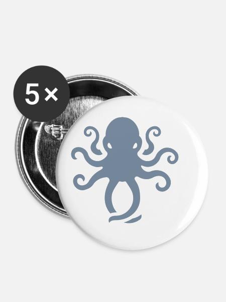 octo mad logo - Buttons klein 25 mm (5er Pack) - Weiß