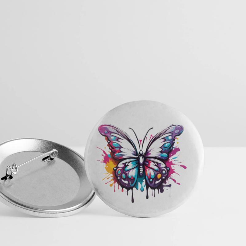 Butterfly / Animal / Insect / Flying / Summer Buttons small 1''/25 mm (5-pack)